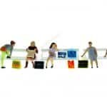 HO Einkaufende auf Parkbank