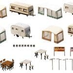 HO Camping-Wohnwagen-Set