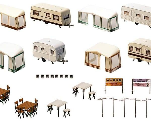 HO Camping-Wohnwagen-Set