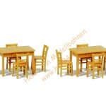 HO 2 Tische 8 Stühle holzfarb