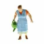 HO Oma beim Blumengießen