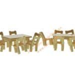 HO Holztische + Holzstühle