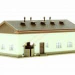 N Pferdestall mit Pferden